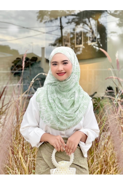 TUDUNG SEMINIT PRINTED - ABSTRACT GREEN